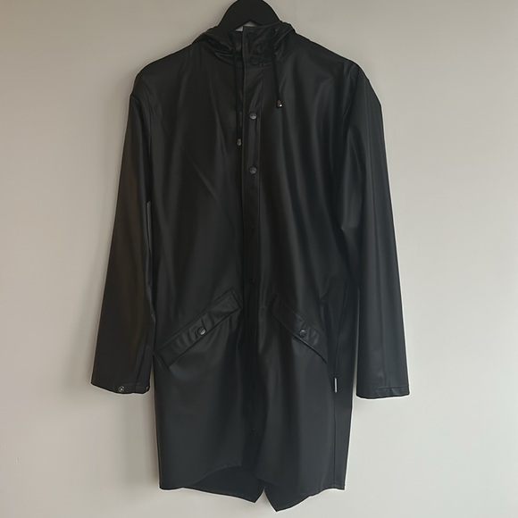 RAINS Long Jacket In Black - Picture 5 of 9